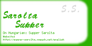 sarolta supper business card